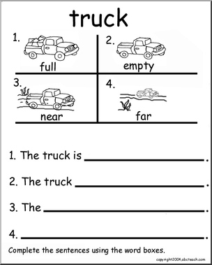 Beginning Writing Practice, Set 17 (truck)