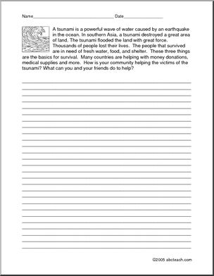 tsunami description creative writing