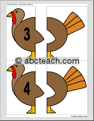 Turkey Puzzles – Counting (color)