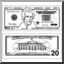Clip Art: Twenty Dollar Bill Outline (coloring page)