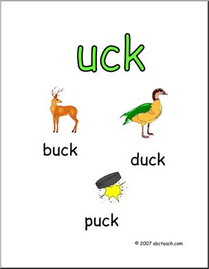 Word Family – UCK Words Poster