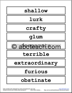 Fantastic Mr. Fox Vocabulary (upper elem) Word Wall