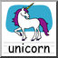Clip Art: Basic Words: Unicorn Color (poster)