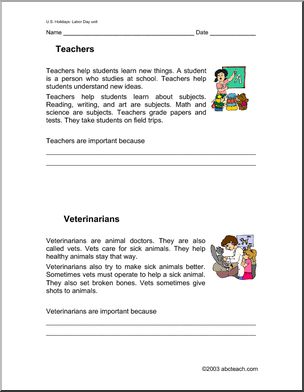 Unit: Labor Day (upper elementary)