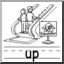 Clip Art: Basic Words: Up B&W (poster)