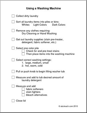 Special Needs: Using a Washing Machine for Laundry (secondary/adult)