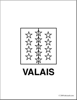 Clip Art: Flags: Valais (coloring page)