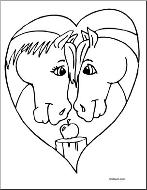 Coloring Page: Valentines (set 2, 5 pages)