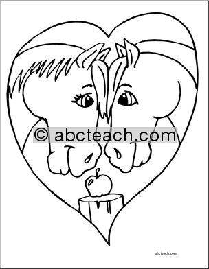 Coloring Page: Valentines (set 2, 5 pages)