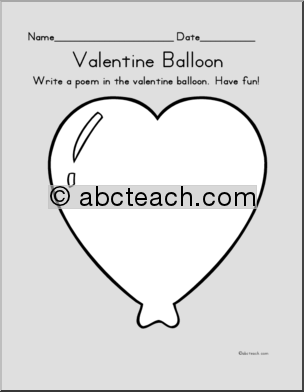 Valentine Balloon Poem Form