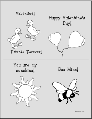 Greeting Cards: Valentines (set 2) -b/w