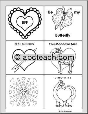 Greeting Cards: Valentine’s Day Hearts (b&w)