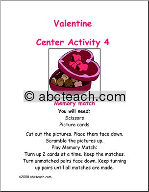 Learning Center: Valentine’s Day – Memory Game