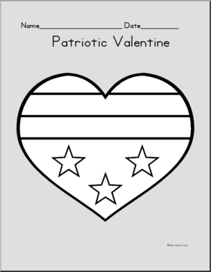 Coloring Page: Patriotic Valentine