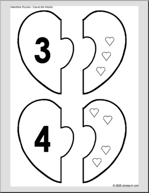 Valentine Puzzles – Counting (b/w)