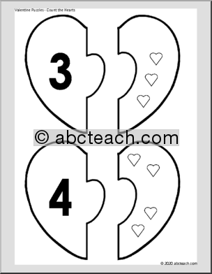 Valentine Puzzles – Counting (b/w)