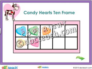 Math – Candy Heart Ten Frames Interactive Notebook
