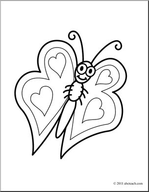 Clip Art: Valentine Butterfly (coloring page)