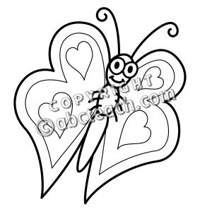 Clip Art: Valentine Butterfly (coloring page)