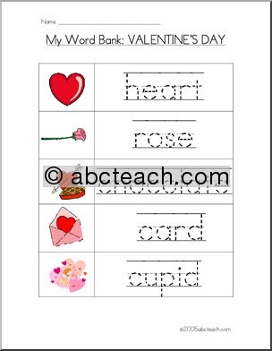 Vocabulary: Valentine’s Day (primary)