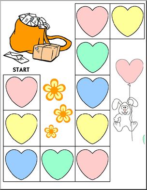 Game Board: Valentine (20 spaces; color)