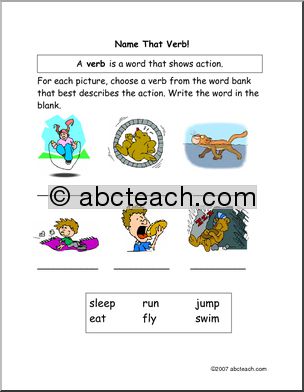 Verbs (primary/elementary) Learning Center