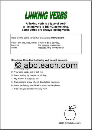 Linking Verbs (elem) Rules and Practice