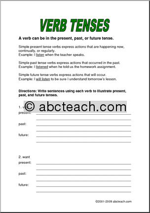 Verb Tense (elem) Rules and Practice