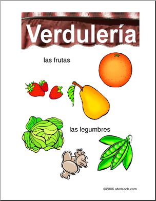 Spanish: Fruit and Vegetable Market Poster