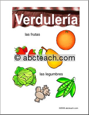 Spanish: Fruit and Vegetable Market Poster
