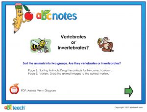 Interactive: Notebook: Science: Vertebrates or Invertebrates