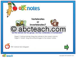 Interactive: Notebook: Science: Vertebrates or Invertebrates