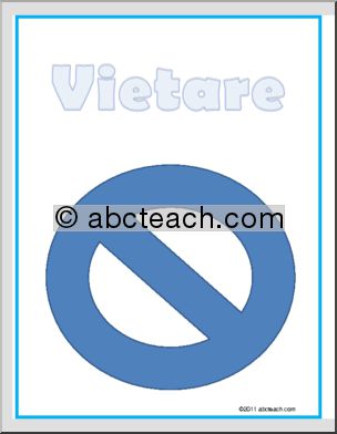 Italian: Classroom Sign: “Vietare”