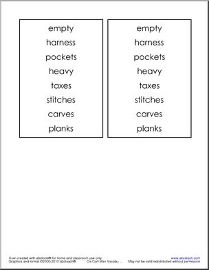Book: Ox-Cart Man Vocabulary Set 2 (hard) (elementary)
