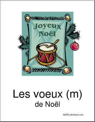 French: NoÃŽl; Voeux Vocabulary Poster