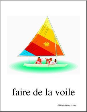 French: Poster, Faire de la voile
