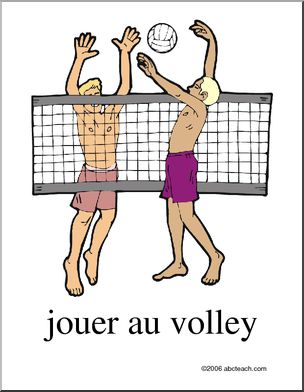 French: Poster, Jouer au volley
