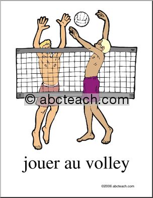 French: Poster, Jouer au volley