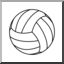 Clip Art: Volleyball 3 (coloring page)