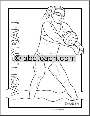 Coloring Page: Sport – Beach Volleyball