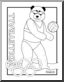 Clip Art: Cartoon Olympics: Panda Beach Volleyball (coloring page)