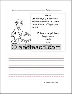 Spanish: Colorea y Escribe – “Votar” (primaria/elementaria)