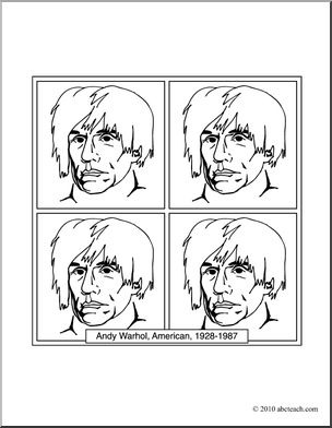 Clip Art: Artists: Andy Warhol (coloring page)