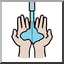 Clip Art: Wash Hands, Water (color)