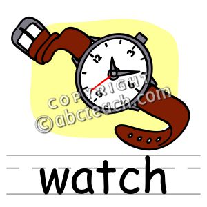 Clip Art: Basic Words: Watch Color (poster)