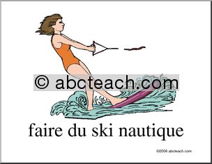 French: Poster, Faire du ski nautique