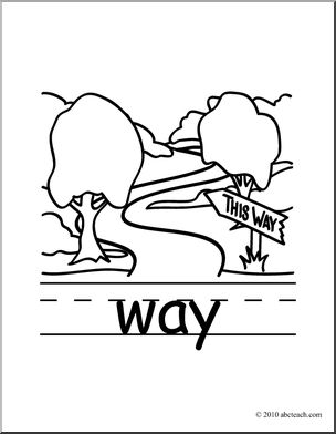 Clip Art: Basic Words: Way B&W (poster)