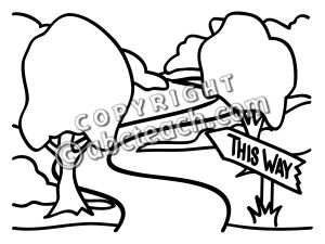 Clip Art: Basic Words: Way (coloring page)