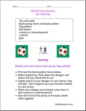 World Cup Soccer Center: Art Project: (primary/elem)
