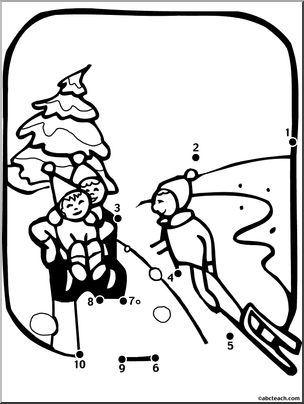 Dot to Dot: Winter – Sled (to 10)